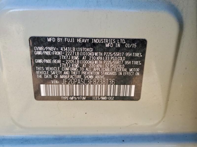 2015 Subaru Xv Crosstrek Sport Limited