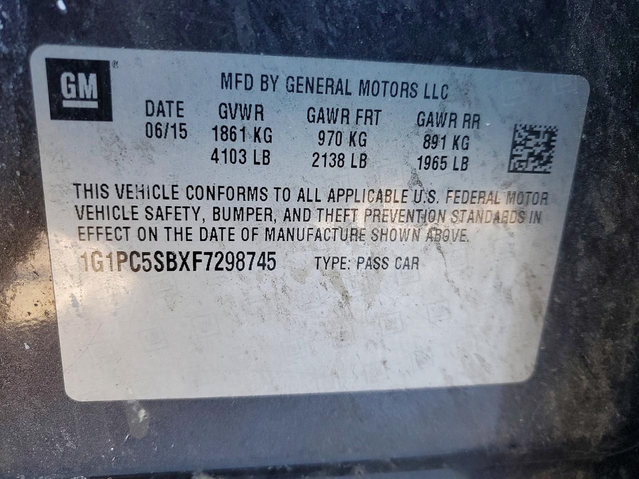 2015 Chevrolet Cruze lt