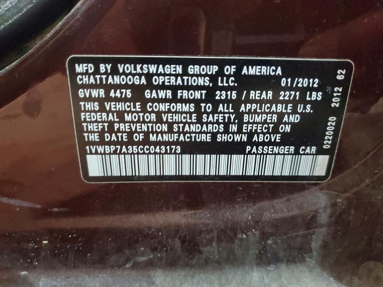 2012 Volkswagen Passat se