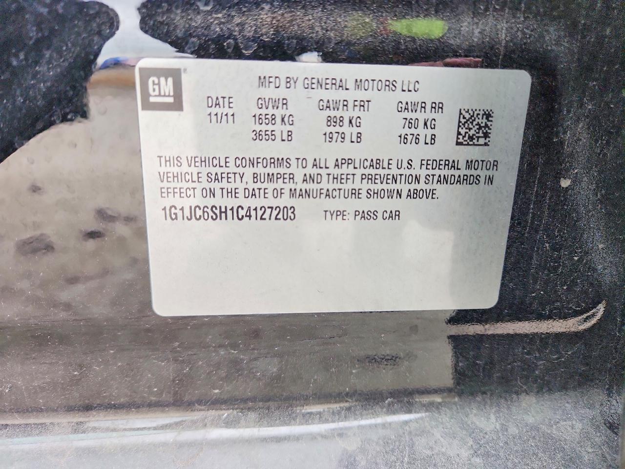 2012 Chevrolet Sonic lt