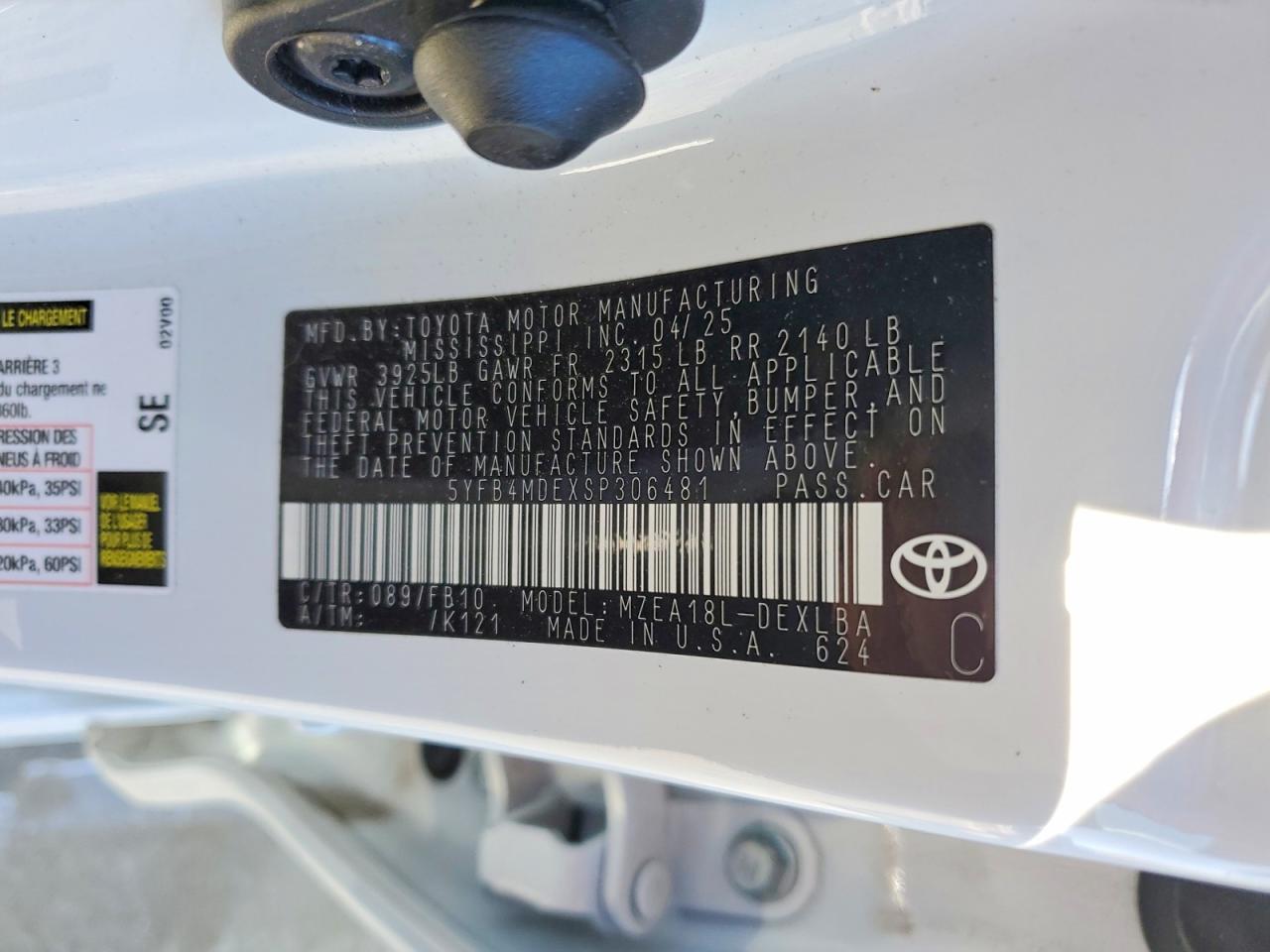 2025 Toyota Corolla le