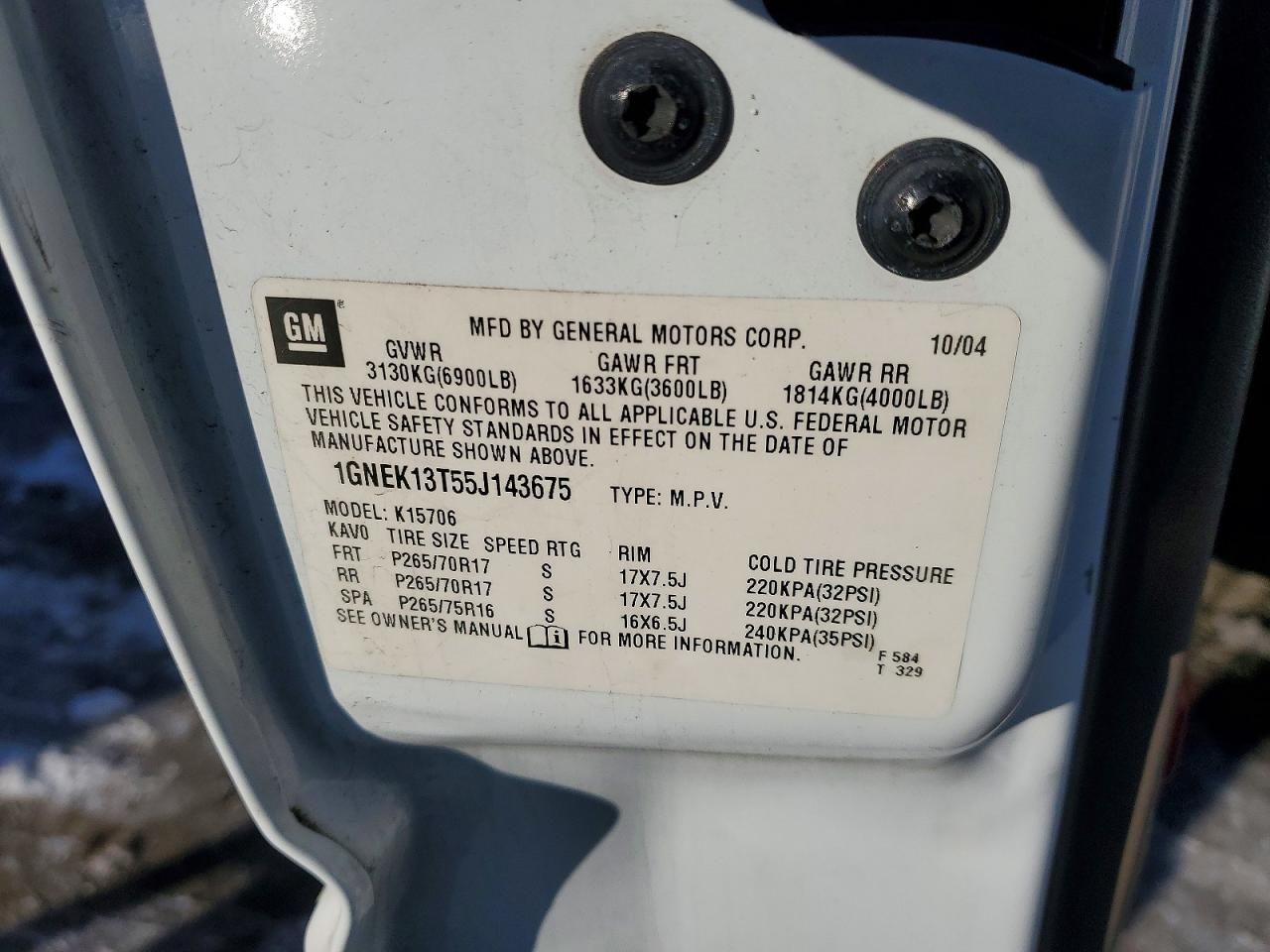 2005 Chevrolet Tahoe K1500