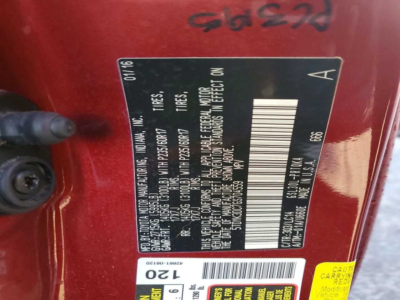 2016 Toyota Sienna xle