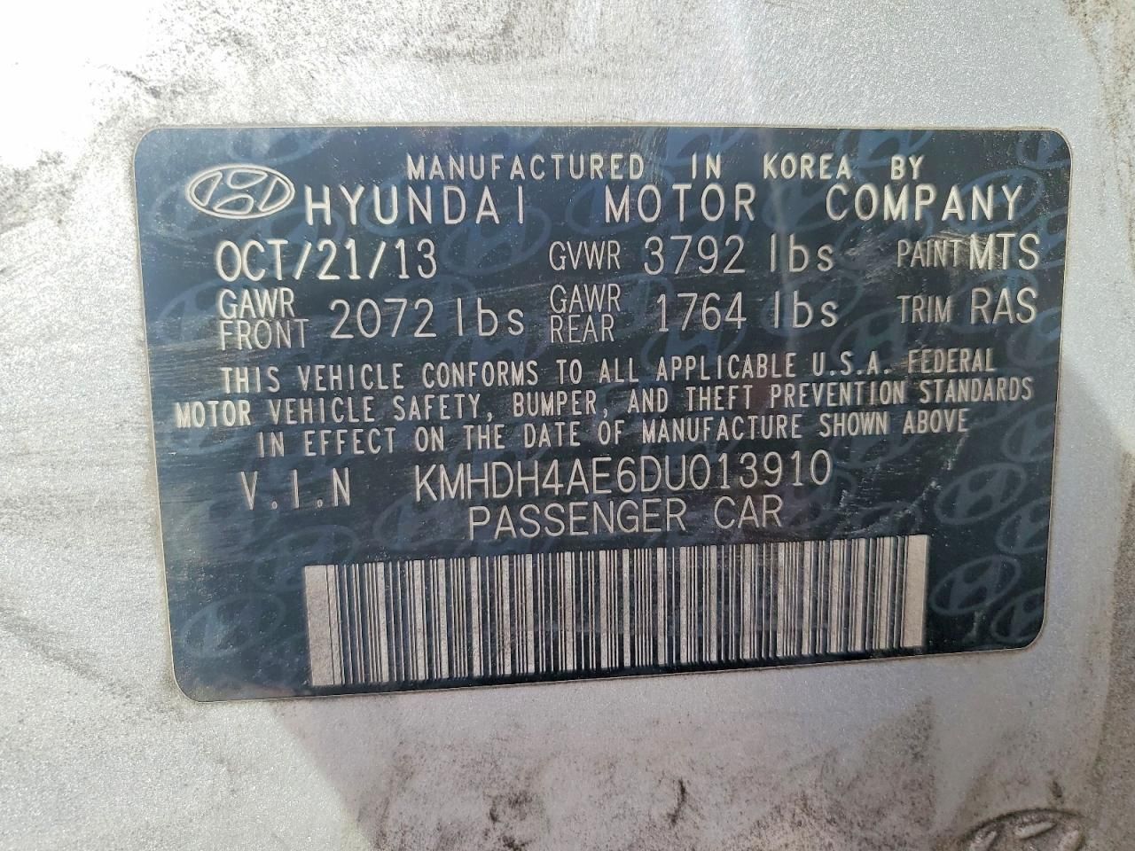 2013 Hyundai Elantra gls