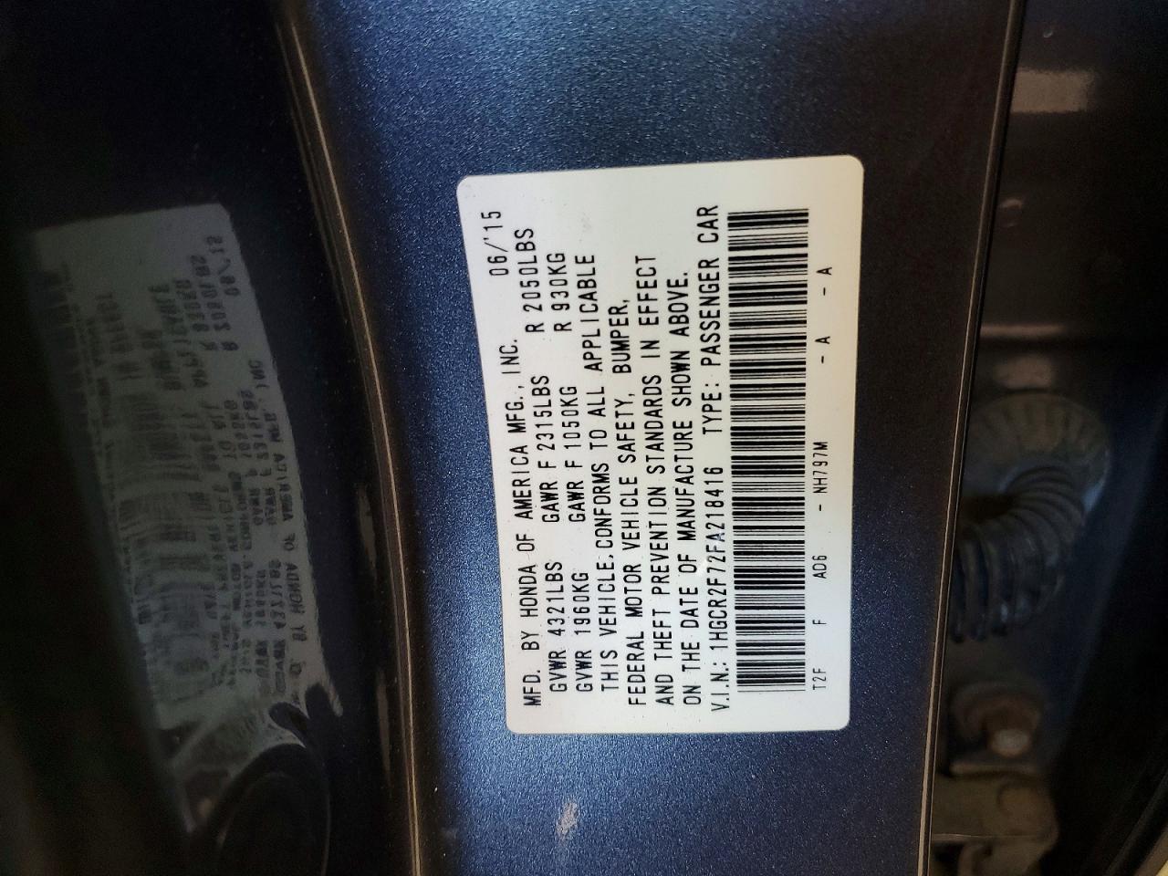 2015 Honda Accord ex