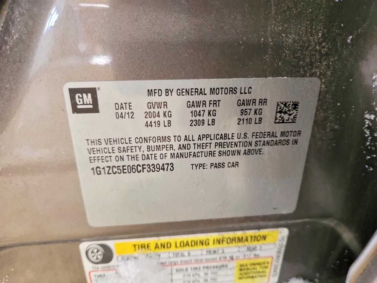 2012 Chevrolet Malibu 1LT