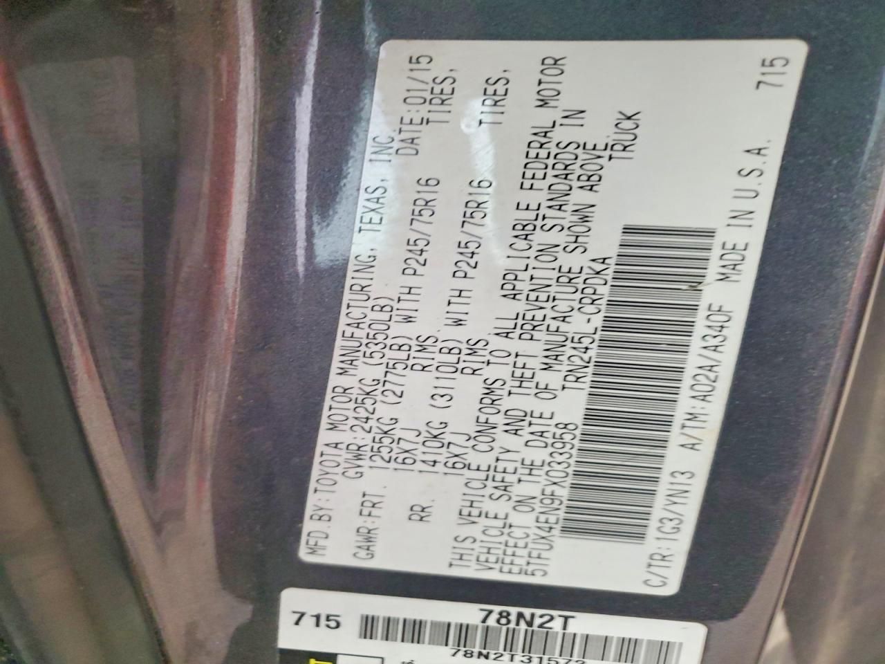 2015 Toyota Tacoma Access Cab