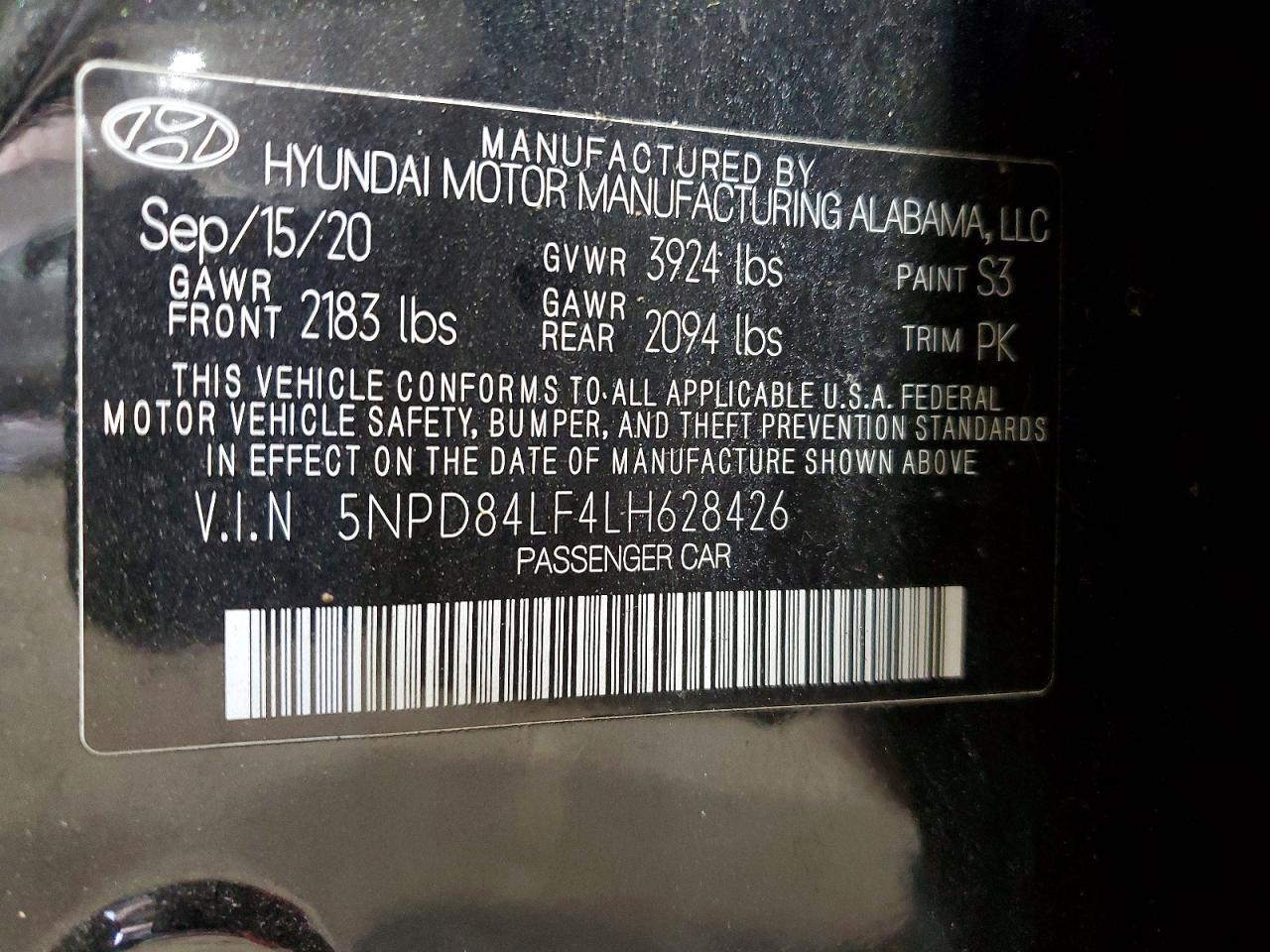 2020 Hyundai Elantra sel