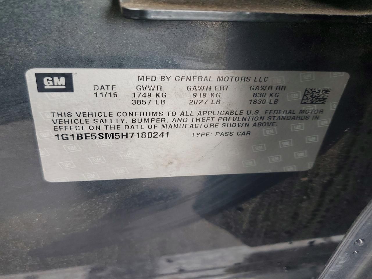 2017 Chevrolet Cruze lt