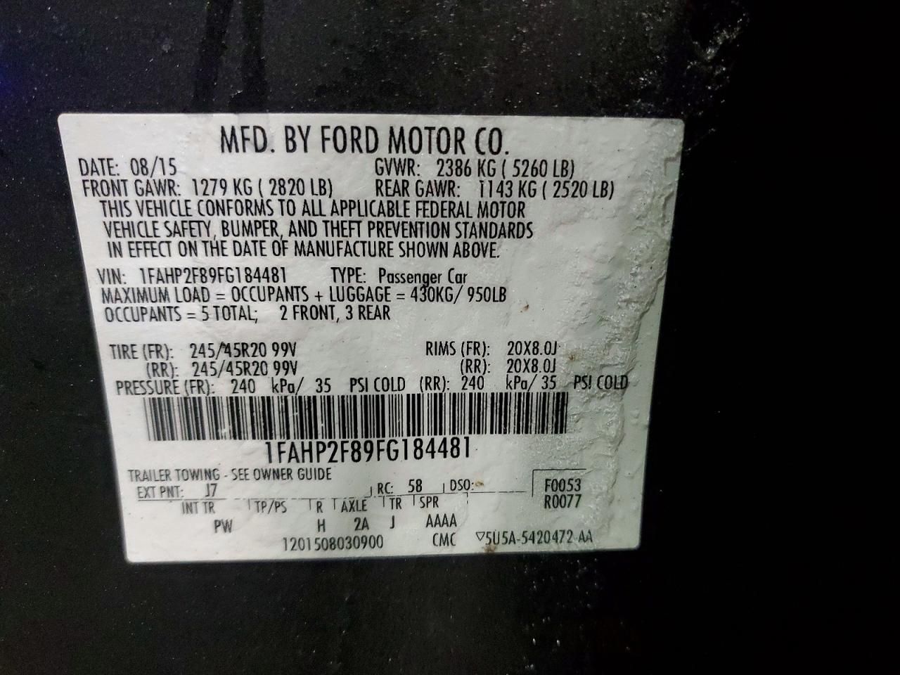 2015 Ford Taurus Limited