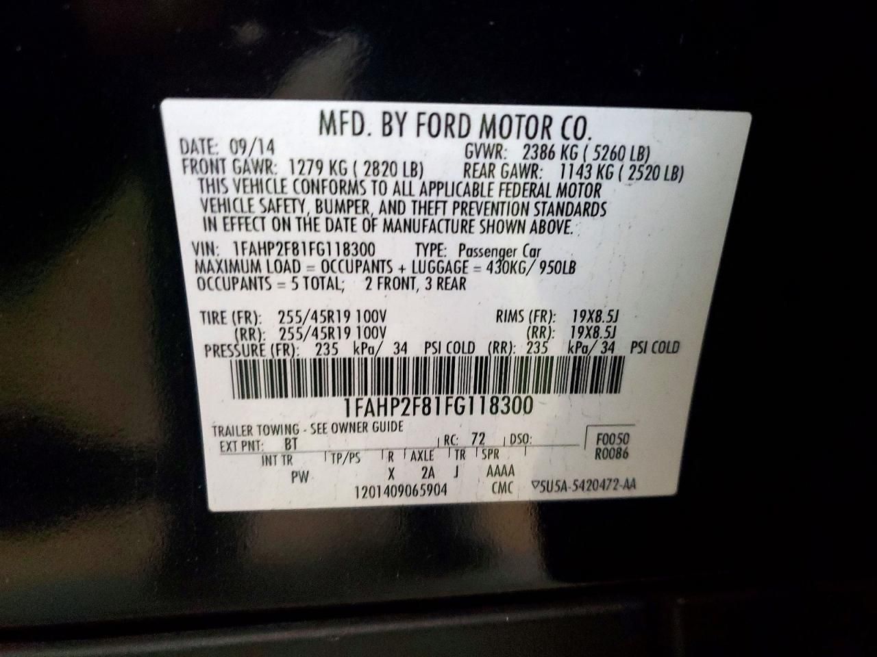 2015 Ford Taurus Limited