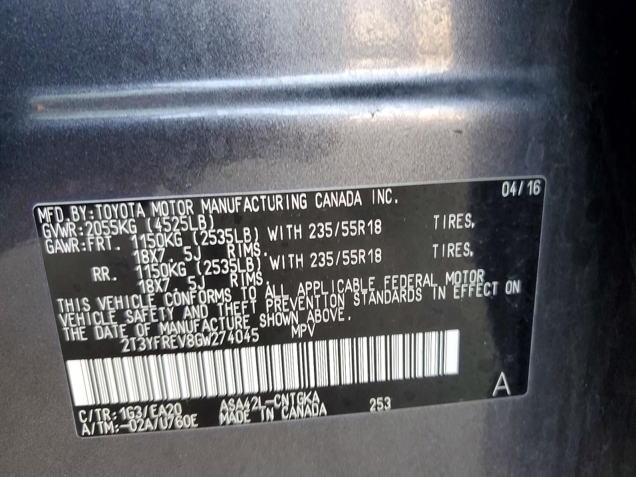 2016 Toyota Rav4 Limited