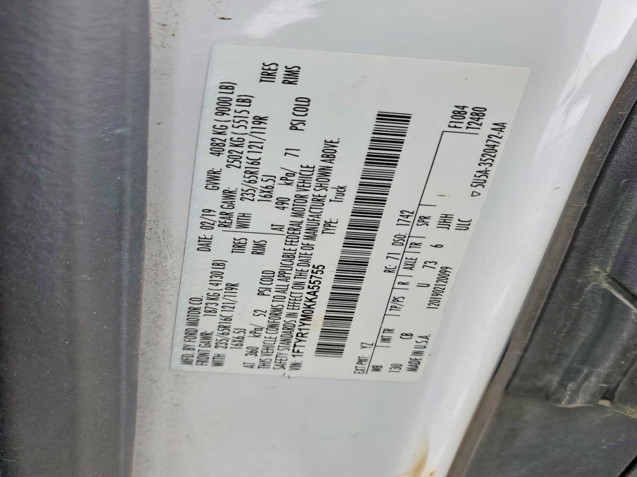 2019 Ford Transit 250 Delivery Van