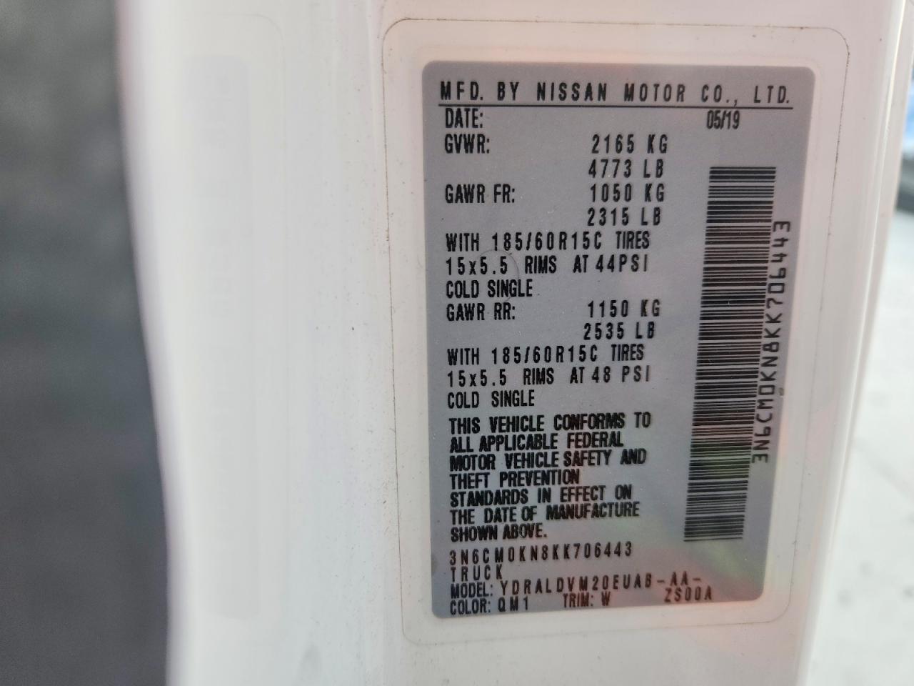 2019 Niss AN NV200 Delivery Van