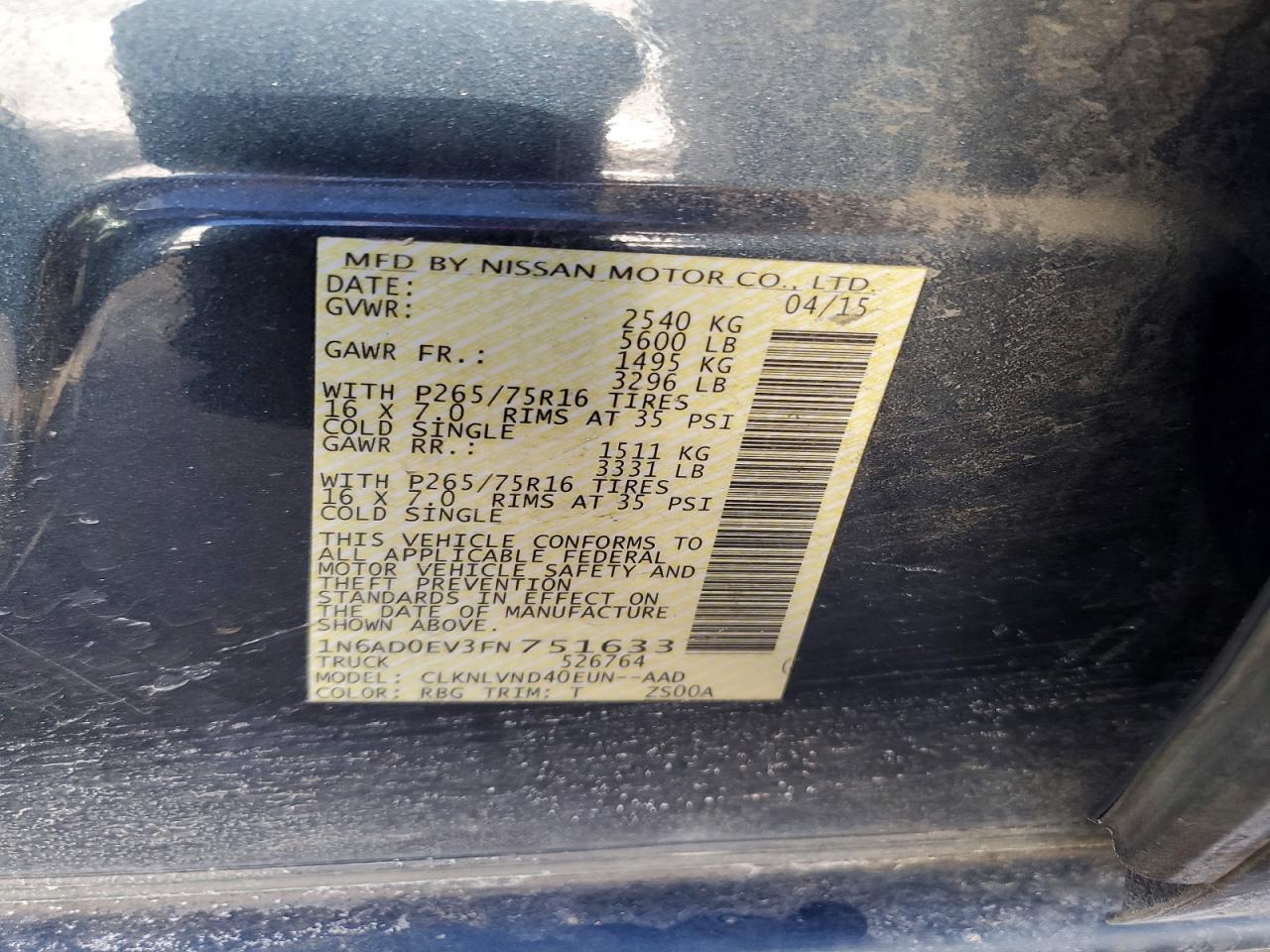 2015 Nissan Frontier s
