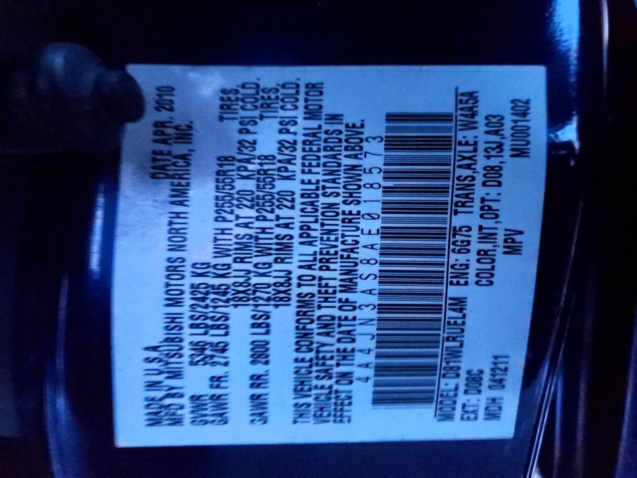 2010 Mitsubishi Endeavor se