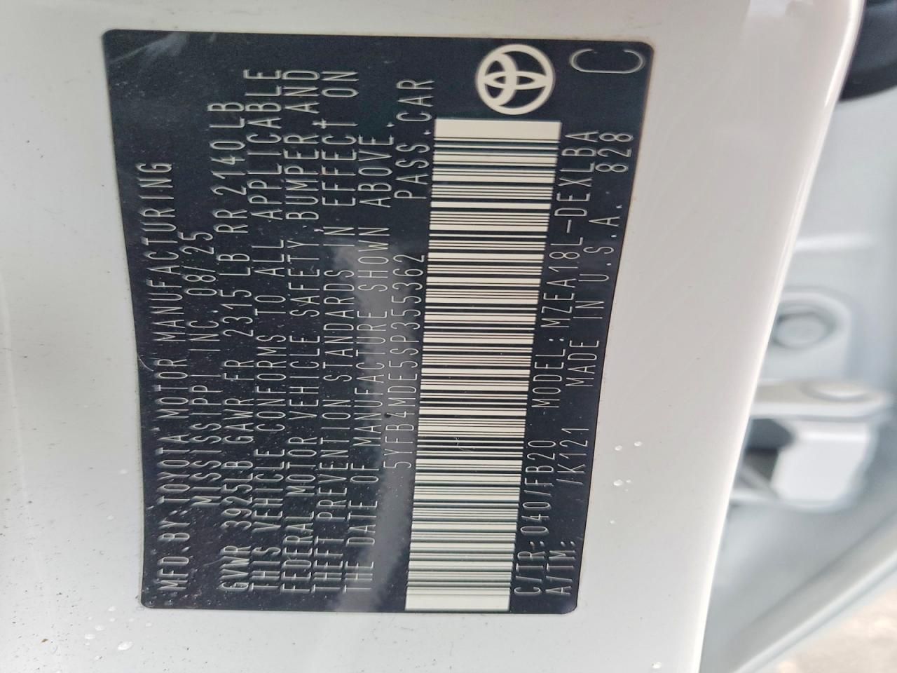 2025 Toyota Corolla le