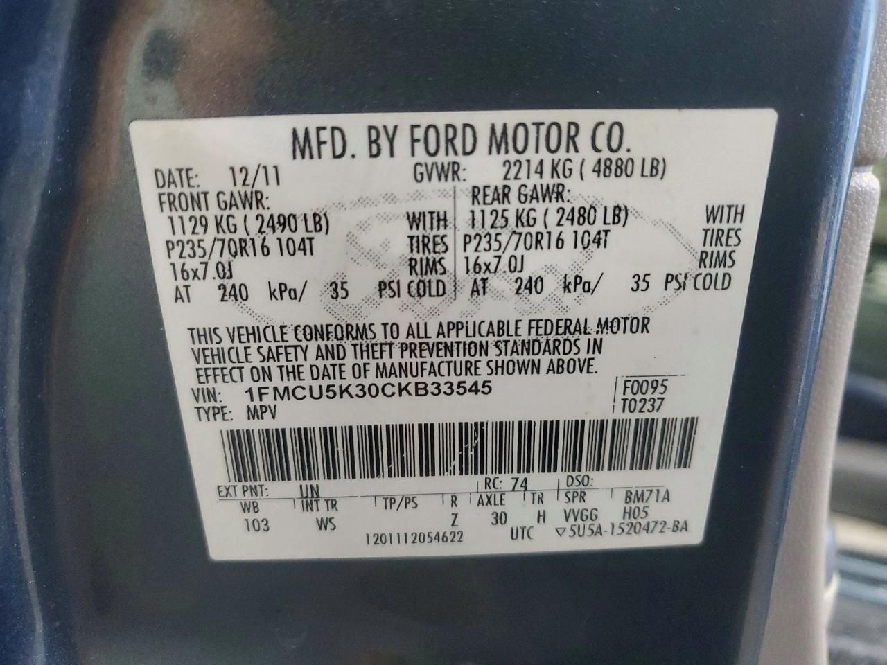 2012 Ford Escape Hybrid