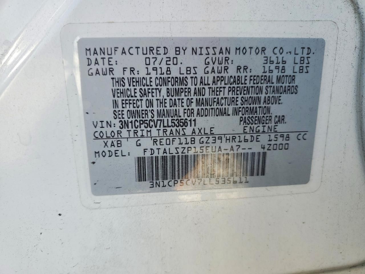 2020 Nissan Kicks sv