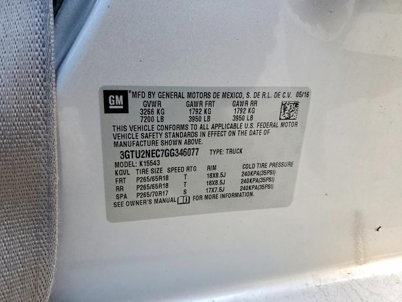 2016 GMC Sierra K1500 slt