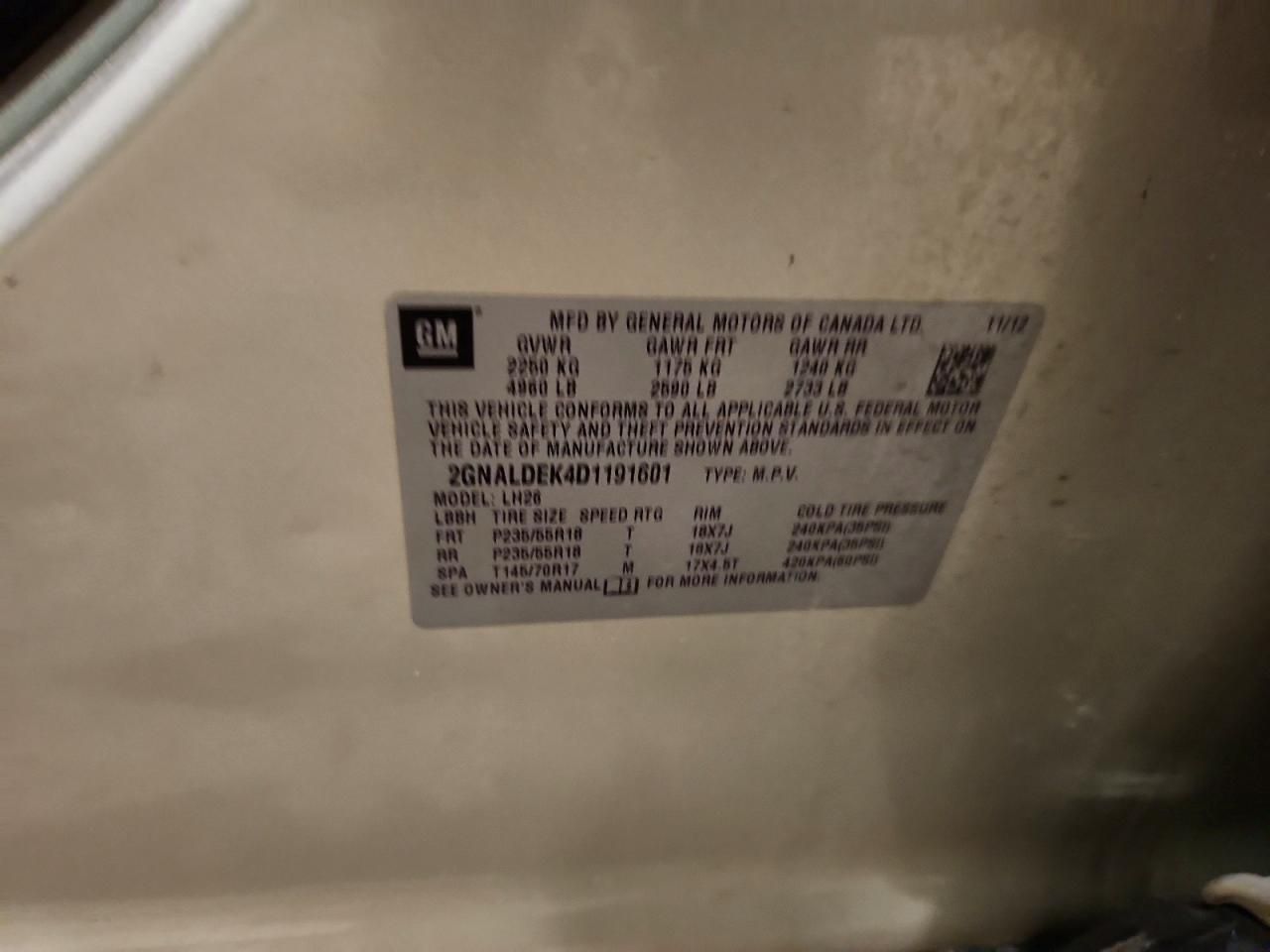 2013 Chevrolet Equinox lt