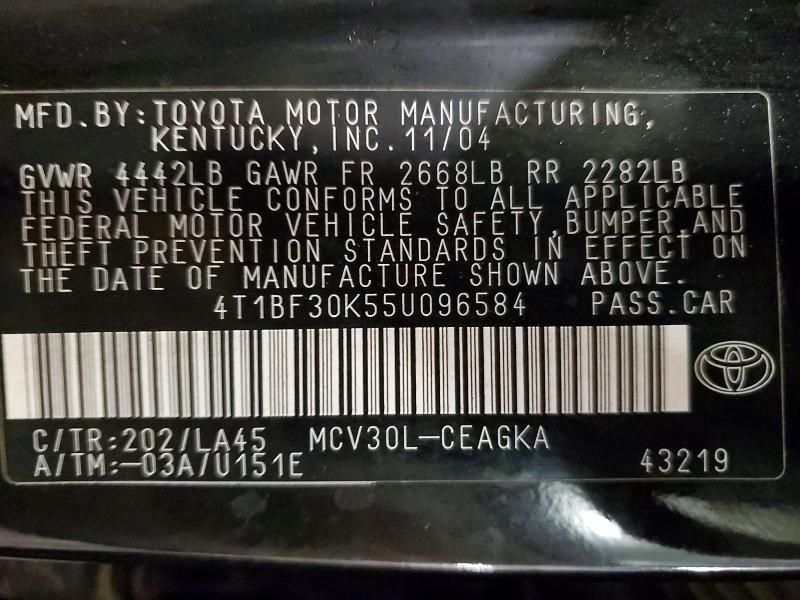 2005 Toyota Camry le