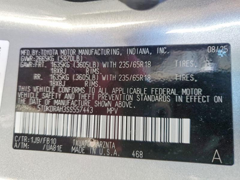 2025 Toyota Highlander le