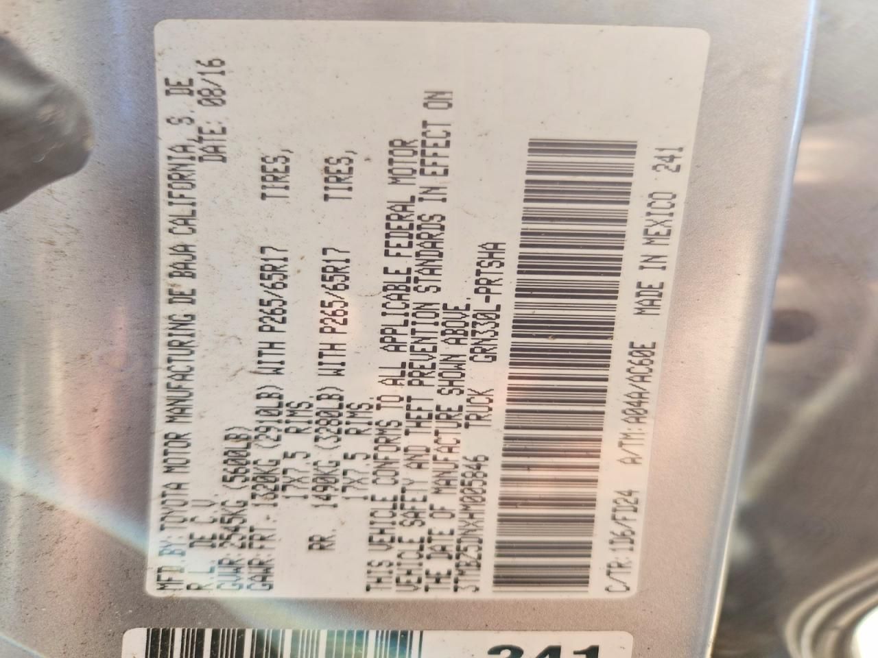 2017 Toyota Tacoma Double cab