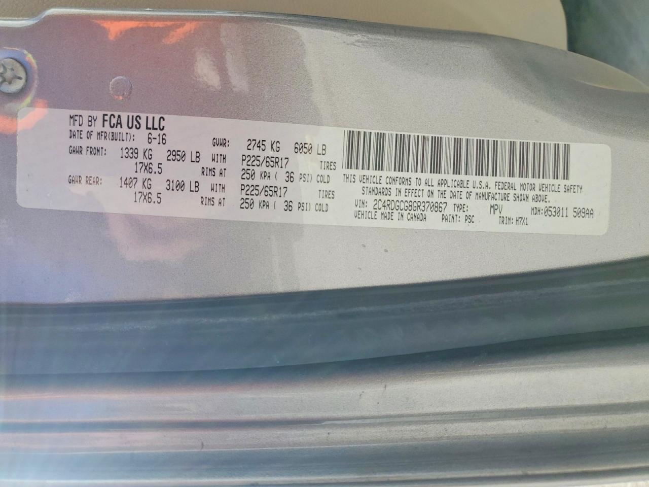 2016 Dodge Grand Caravan sxt