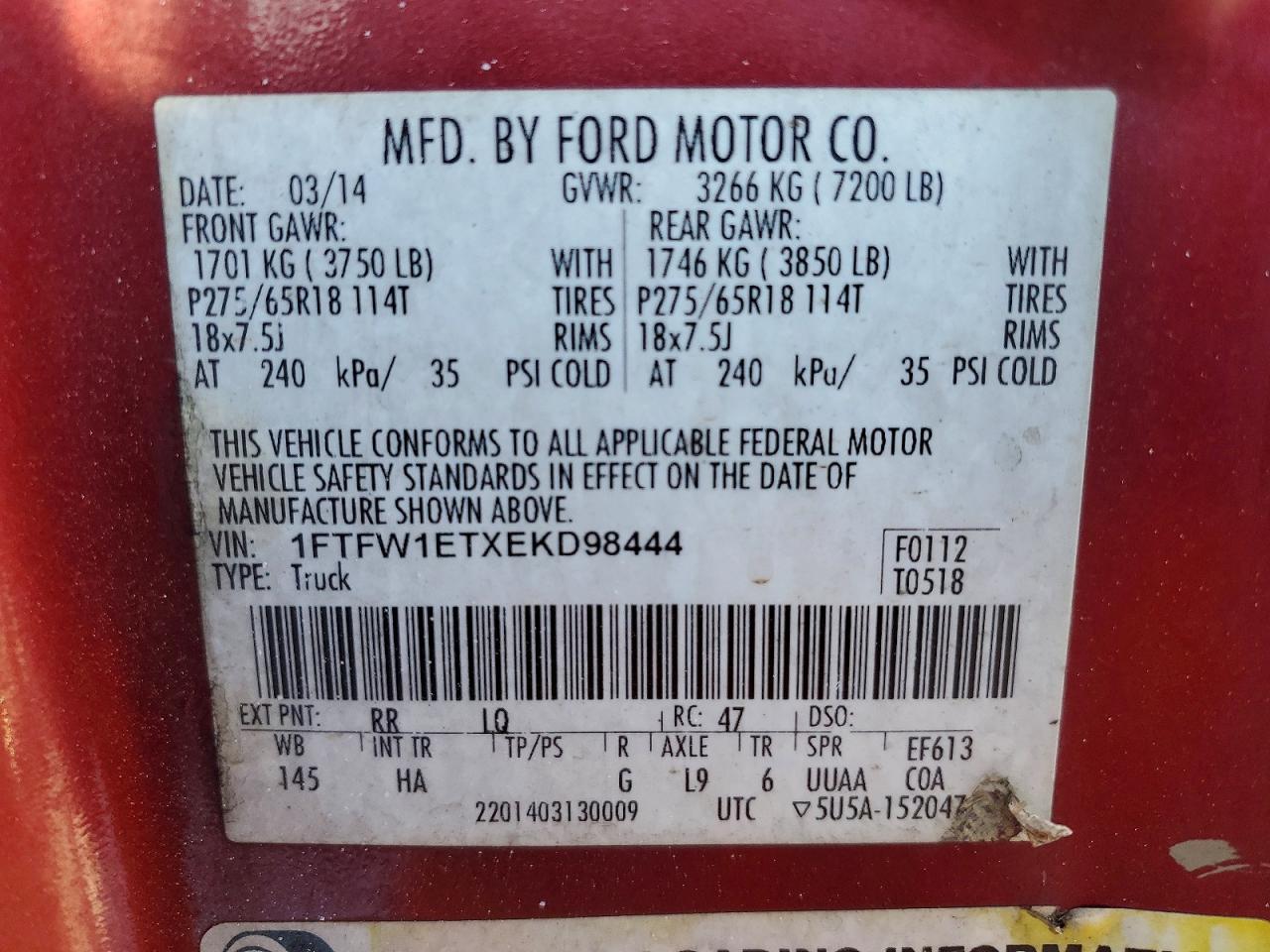 2014 Ford F150 Supercrew