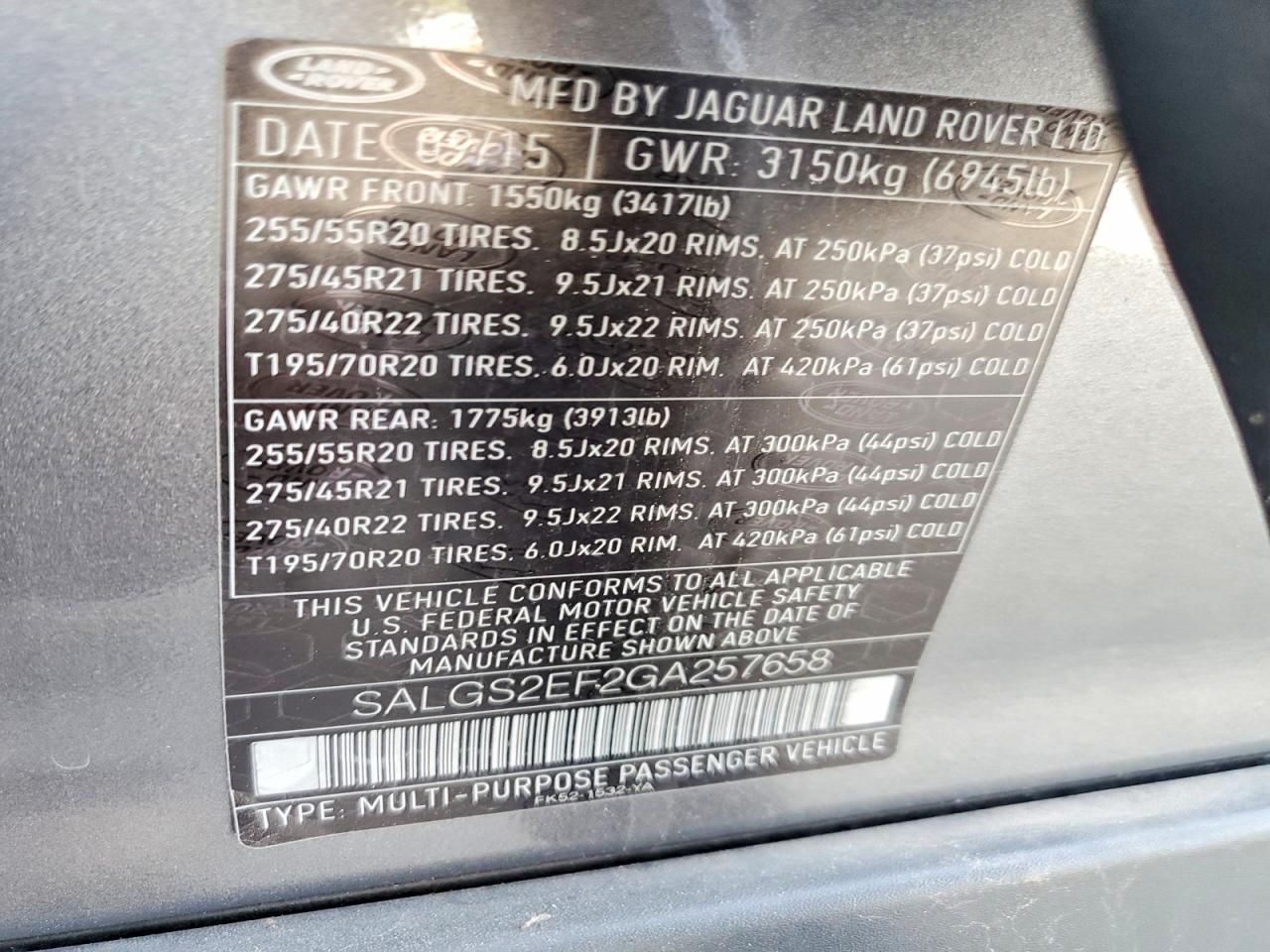 2016 Land Rover Range Rover Supercharged