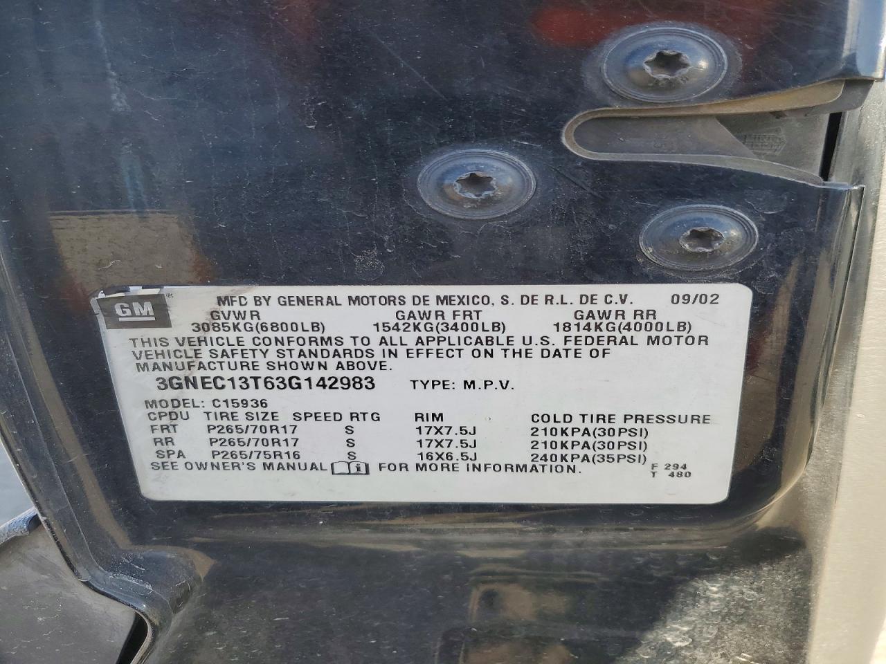 2003 Chevrolet Avalanche C1500