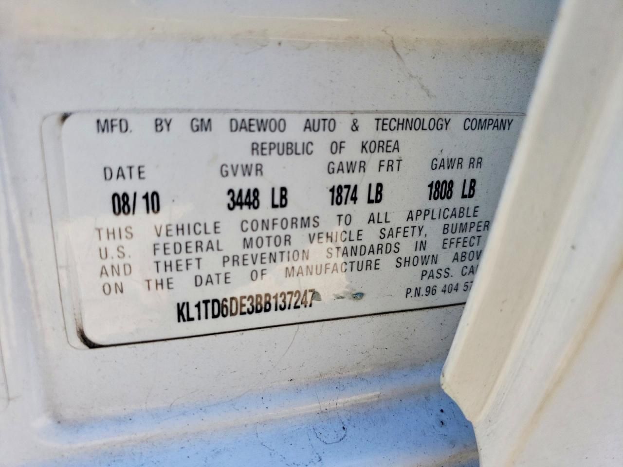 2011 Chevrolet Aveo ls