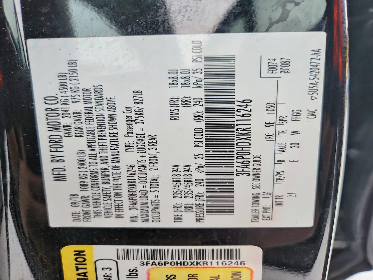2019 Ford Fusion se