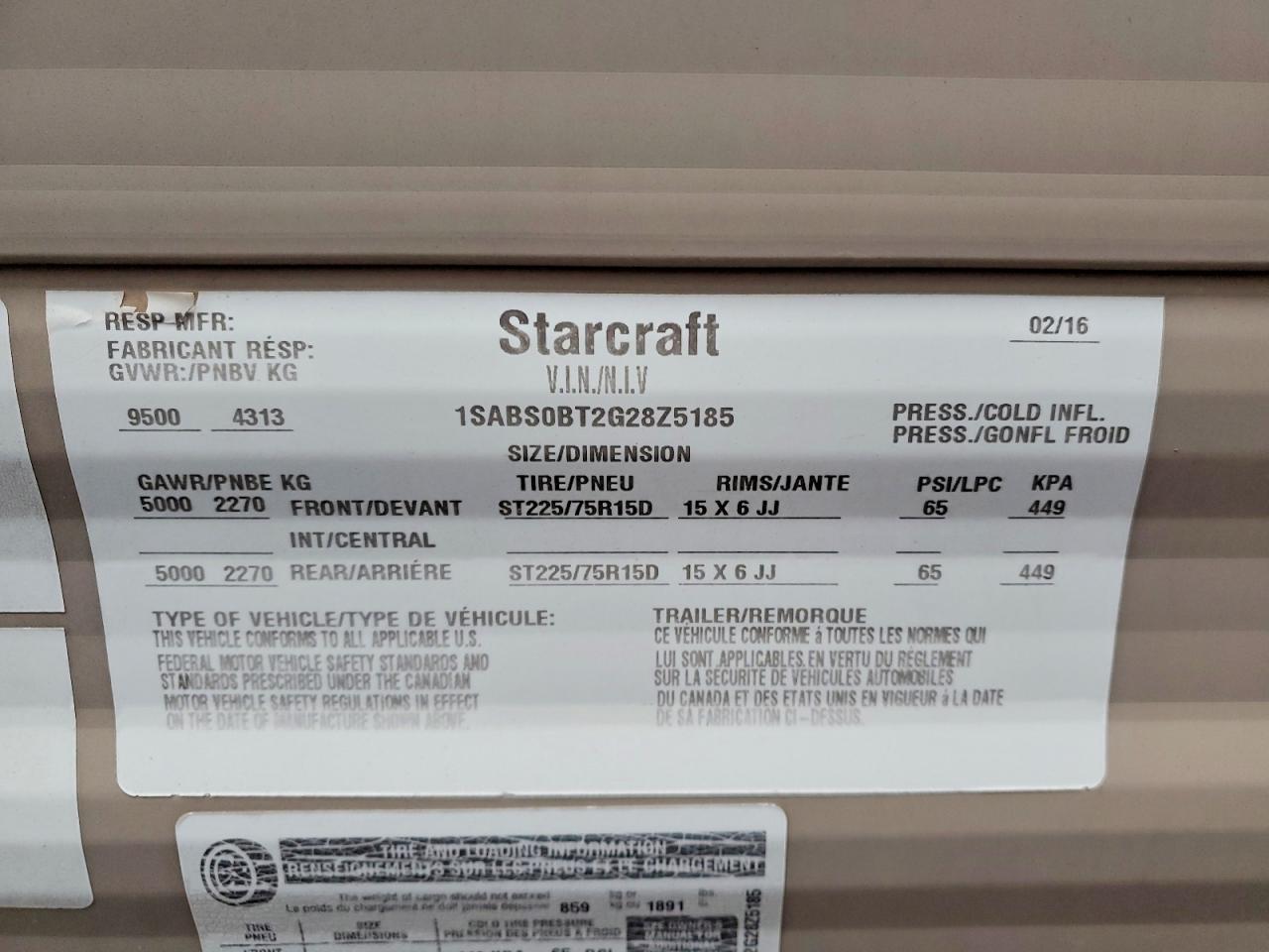 2016 Starcraft Travelstar Camper