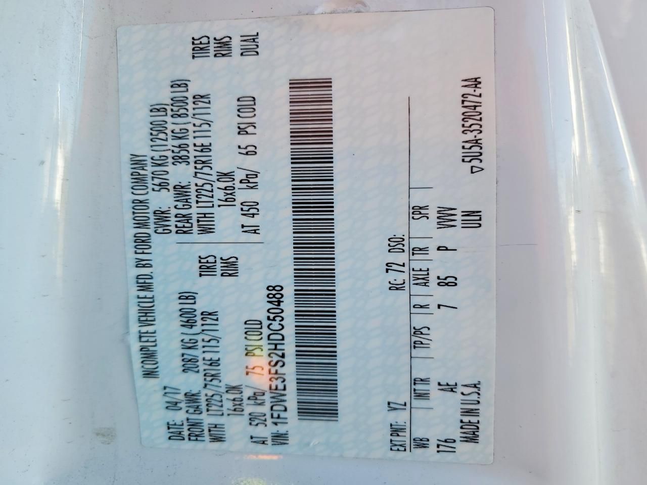 2017 Ford E350 BOX Truck