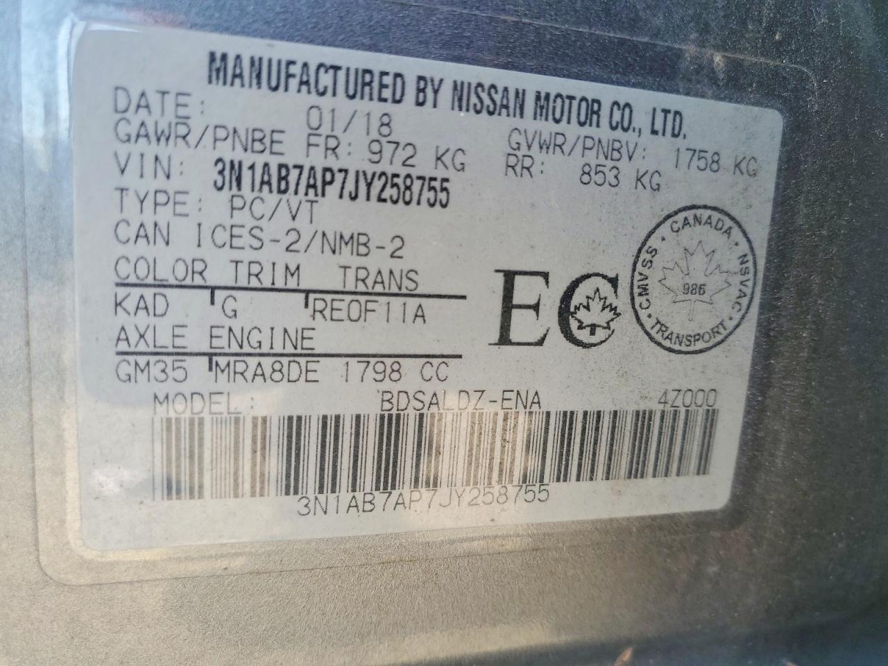 2018 Nissan Sentra s