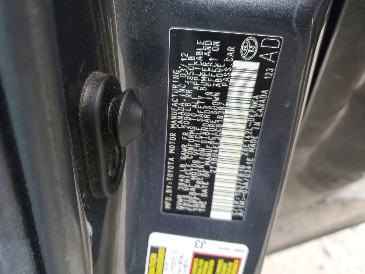 2012 Toyota Corolla Base