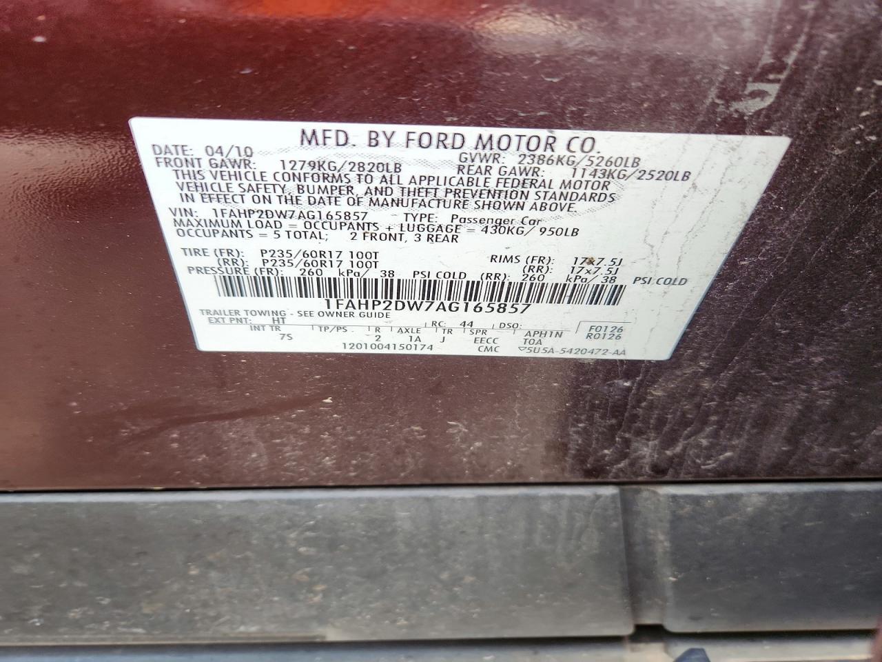 2010 Ford Taurus se