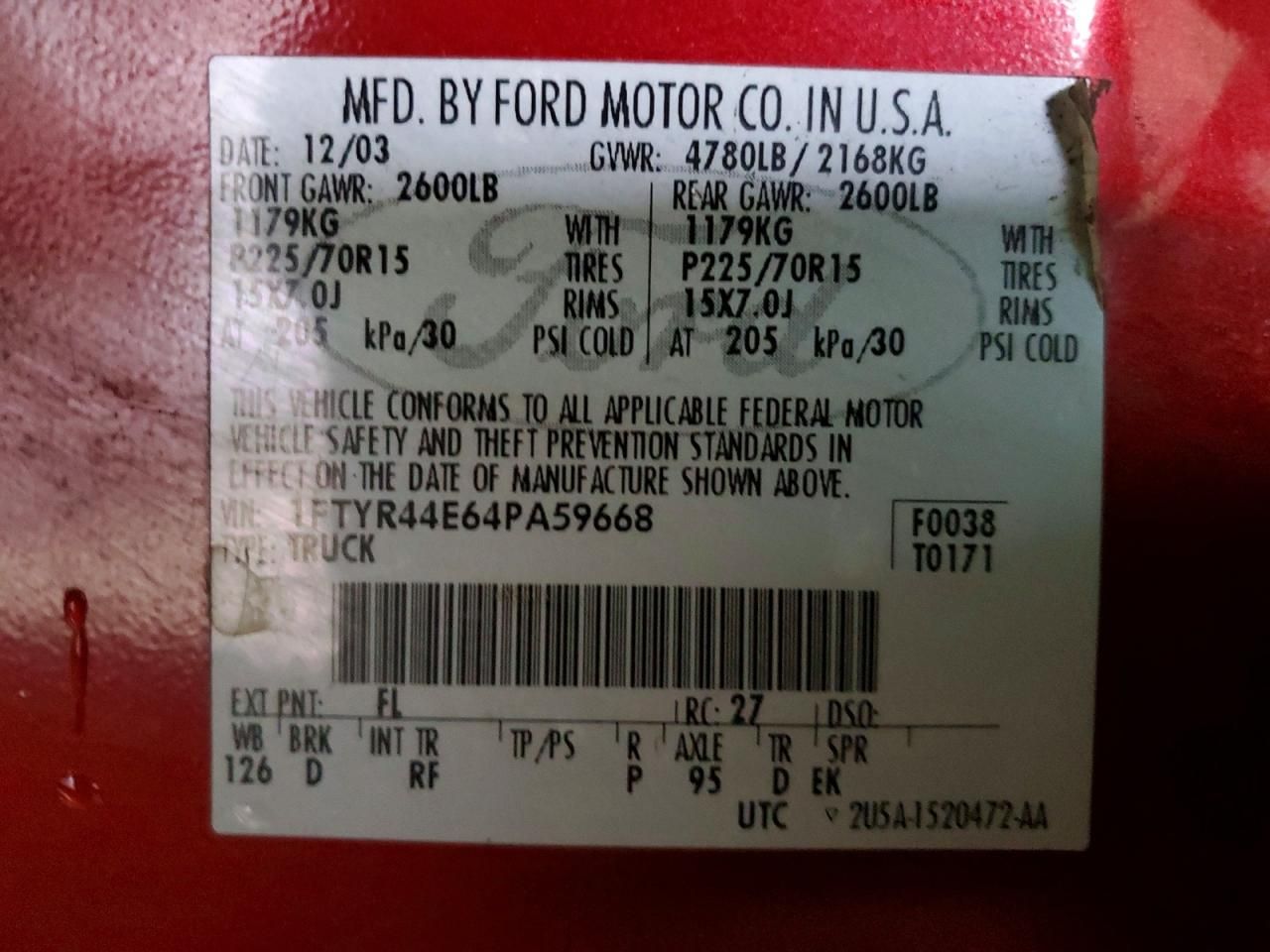 2004 Ford Ranger Super cab