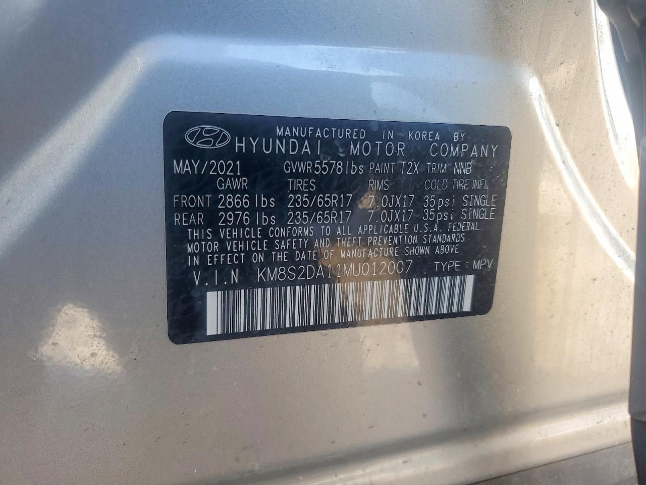 2021 Hyundai Santa fe Blue