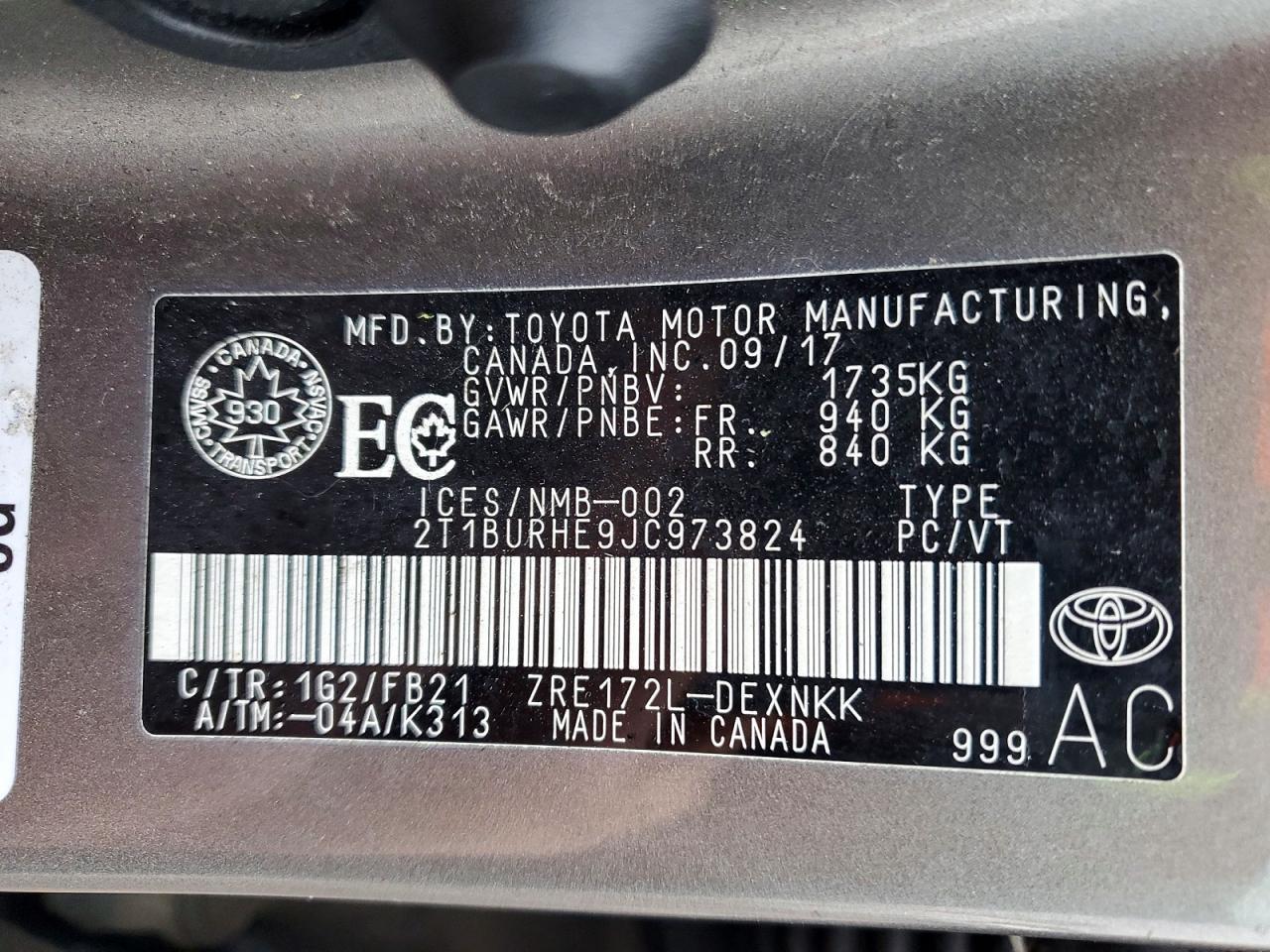 2018 Toyota Corolla l