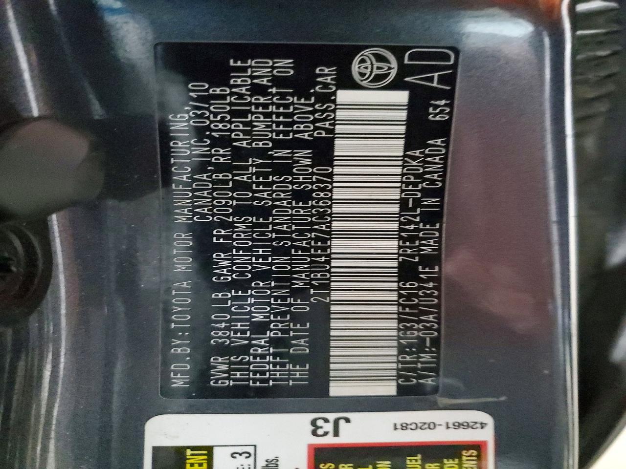 2010 Toyota Corolla Base