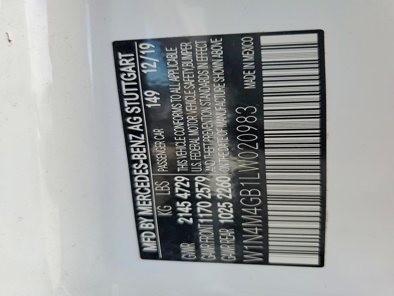 2020 Mercedes-Benz Glb 250