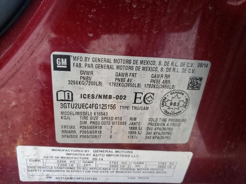 2015 GMC Sierra K1500 sle