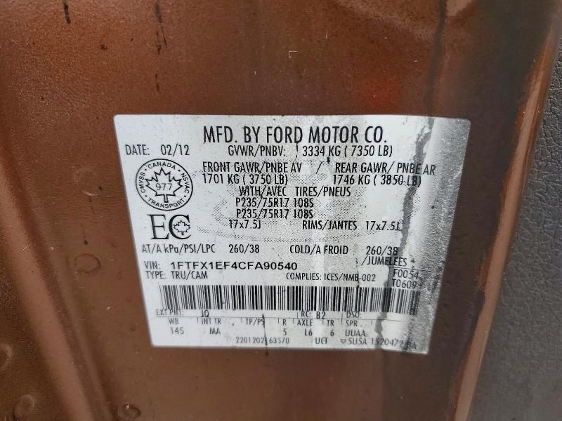 2012 Ford F150 Super cab