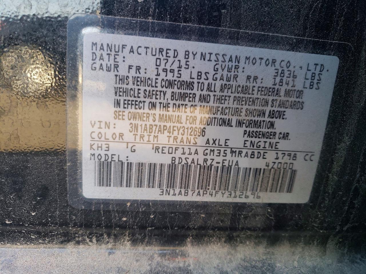 2015 Nissan Sentra s