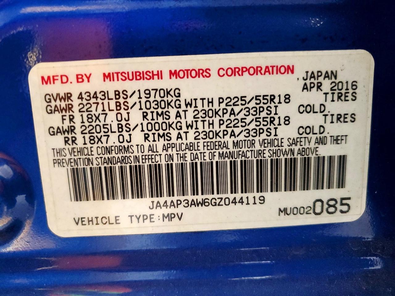 2016 Mitsubishi Outlander Sport es