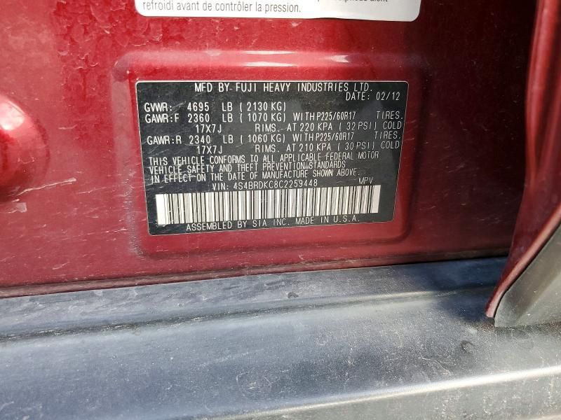 2012 Subaru Outback 3.6r Limited