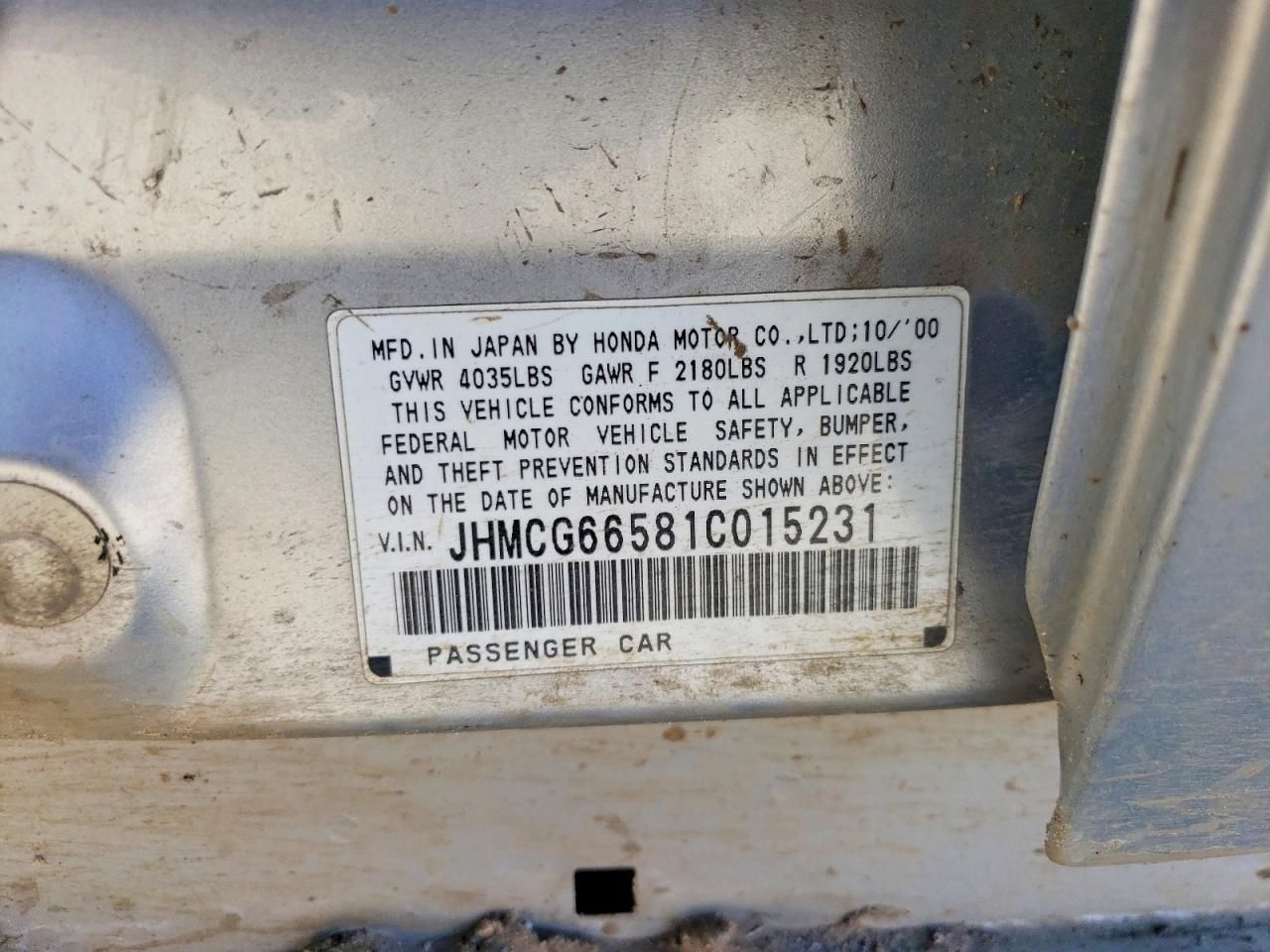 2001 Honda Accord lx